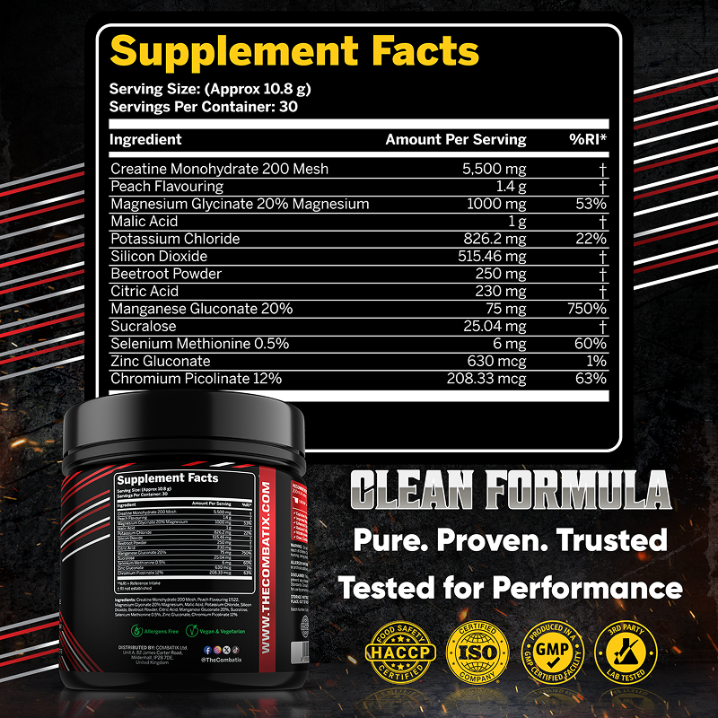 COMBATIX – Electrolyte + Creatine Monohydrate  – Hydration, Recovery & Endurance Support